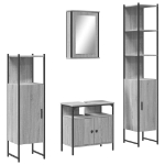 Set Mobili da Bagno 4 pz Grigio Sonoma in Legno Multistrato