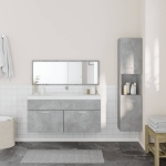 Set Mobili da Bagno 3 pz Grigio Cemento in Legno Multistrato