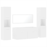 Set Mobili da Bagno 4 pz Bianco in Legno Multistrato