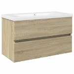 Set Mobili da Bagno 2 pz in Ceramica e Legno Multistrato