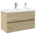 Set Mobili da Bagno 2 pz in Ceramica e Legno Multistrato