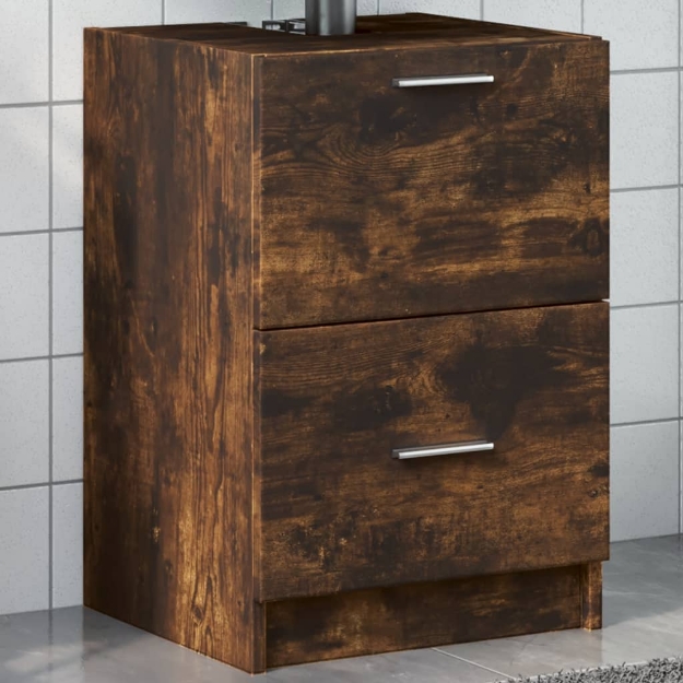 Mobile Lavabo Rovere Fumo 80x33x60 cm in Legno Multistrato