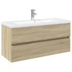 Set Mobili da Bagno 2 pz in Ceramica e Legno Multistrato