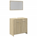 Set Mobili da Bagno 2 pz Rovere Sonoma in Legno Multistrato