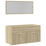 Set Mobili da Bagno 2 pz Rovere Sonoma in Legno Multistrato