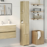 Armadietto Bagno Rovere Sonoma 25x26,5x170 cm Legno Multistrato