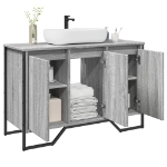 Mobile Lavabo Bagno Grigio Sonoma 91x35x60 cm in Truciolato