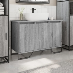 Mobile Lavabo Bagno Grigio Sonoma 91x35x60 cm in Truciolato