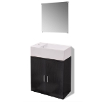 Set Mobili da Bagno con Lavabo 3 pz Nero