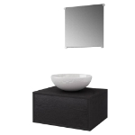 Set Mobili da Bagno con Lavabo 3 pz Nero