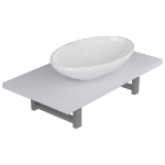 Set Mobili da Bagno 2 pz Ceramica Bianco