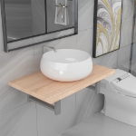 Set Mobili da Bagno 2 pz Ceramica Rovere