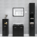 Set Mobili da Bagno 3 pz Nero in Truciolato