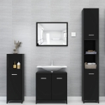 Set Mobili da Bagno 3 pz Nero in Truciolato