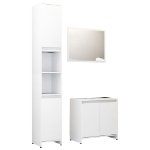 Set Mobili da Bagno 3 pz Bianco in Truciolato