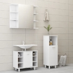 Set Mobili da Bagno 3 pz Bianco in Truciolato