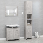 Set Mobili da Bagno 3 pz Grigio Cemento in Truciolato