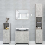 Set Mobili da Bagno 3 pz Grigio Cemento in Truciolato