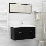 Set Mobili da Bagno Nero in Truciolato