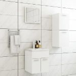 Set Mobili da Bagno Bianco Lucido in Truciolato