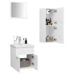 Set Mobili da Bagno Bianco Lucido in Truciolato