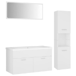 Set Mobili da Bagno Bianco in Legno Multistrato