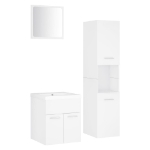 Set Mobili da Bagno Bianco in Legno Multistrato