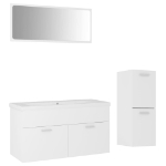 Set Mobili da Bagno Bianco in Legno Multistrato