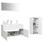 Set Mobili da Bagno Bianco in Legno Multistrato