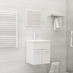 Set Mobili da Bagno Bianco Lucido in Legno Multistrato