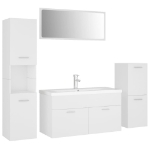 Set Mobili da Bagno Bianco in Legno Multistrato