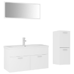 Set Mobili da Bagno Bianco in Legno Multistrato