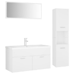 Set Mobili da Bagno Bianco in Legno Multistrato