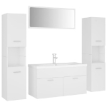 Set Mobili da Bagno Bianco in Legno Multistrato