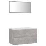 Set Mobili da Bagno Grigio Cemento in Legno Multistrato