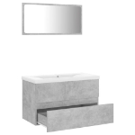 Set Mobili da Bagno Grigio Cemento in Legno Multistrato