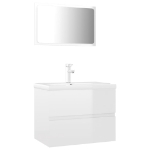 Set Mobili da Bagno Bianco Lucido in Truciolato