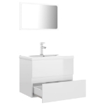 Set Mobili da Bagno Bianco Lucido in Truciolato