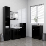 Set Mobili da Bagno 4 pz Nero