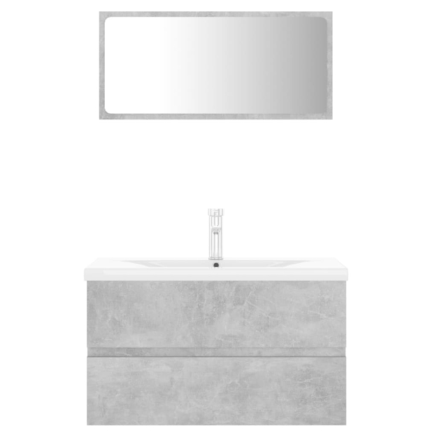 Set Mobili da Bagno Grigio Cemento in Truciolato