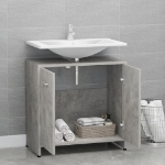 Mobile da Bagno Grigio Cemento 60x33x61 cm in Legno Multistrato