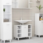 Mobile da Bagno Bianco Lucido 60x32x53,5cm in Legno Multistrato