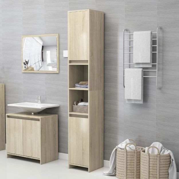 Mobile da Bagno Rovere Sonoma 30x30x183,5 cm Legno Multistrato