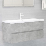 Mobile Lavabo Grigio Cemento 100x38,5x45cm in Legno Multistrato