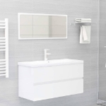 Mobile Lavabo Bianco Lucido 90x38,5x45 cm in Legno Multistrato