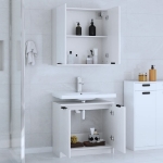 Set di Mobili da Bagno 2 pz Bianco in Legno Multistrato