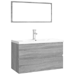 Set di Mobili da Bagno Grigio Sonoma in Legno Multistrato