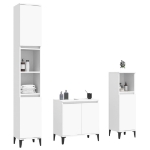 Set Mobili da Bagno 3 pz Bianco in Legno Multistrato