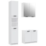 Set di Mobili da Bagno 3 pz Bianco in Legno Multistrato