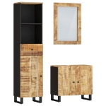 Set Mobili da Bagno 3pz in Legno Massello di Mango